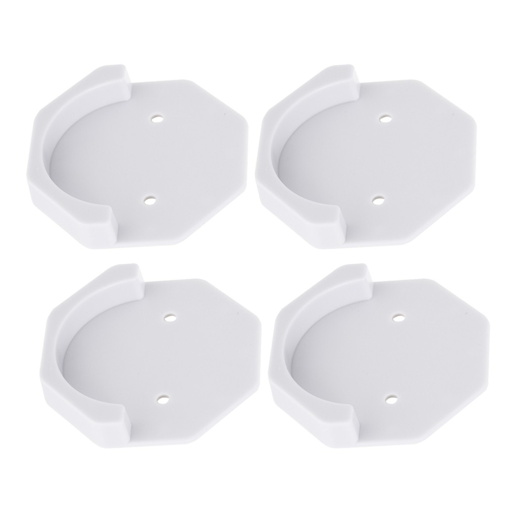 4 Pcs Abs Curtain Rod Holders Shower Wall Brackets Bathroom Pole