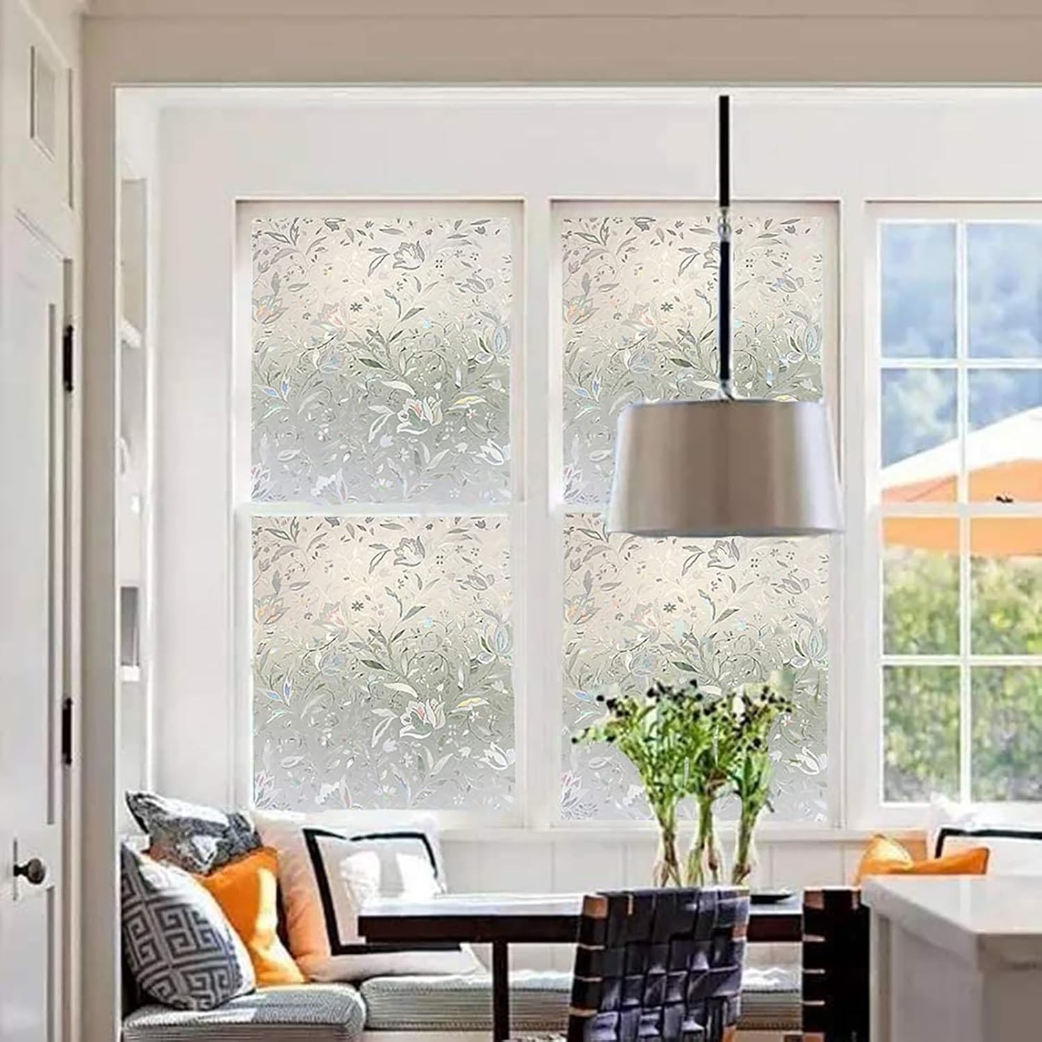 Window Film Opaque Self Adhesive, Rainbow Static No-Glue Privacy Shu…