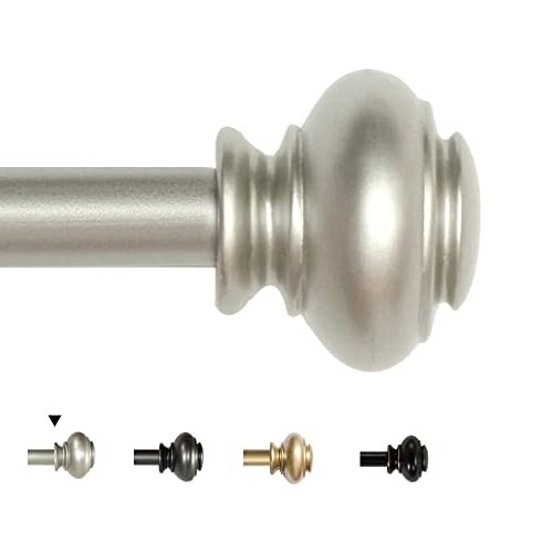Window Curtain Rods for Windows 28 to 48 Inches Adjustable 28″-48″ Nickel