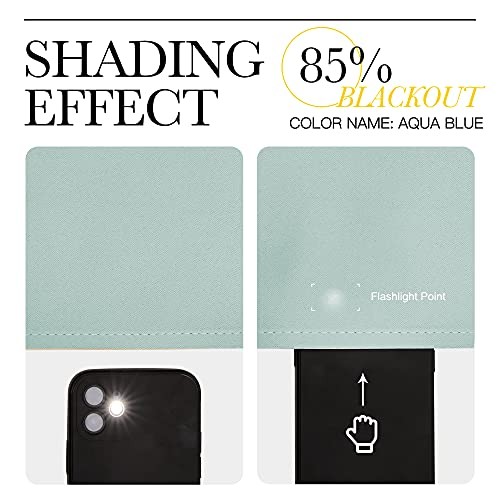 Aqua Blue Curtain Panels – 34″W x 72″L – Blackout Window Draperies – Pack of 2