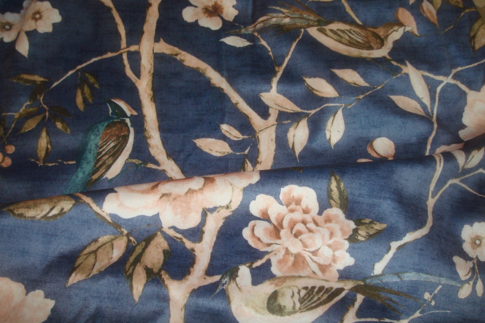 NWT Aimee Maison 2 pc Window Panel Curtains Mocking Jay Birds Blue 84″ lg