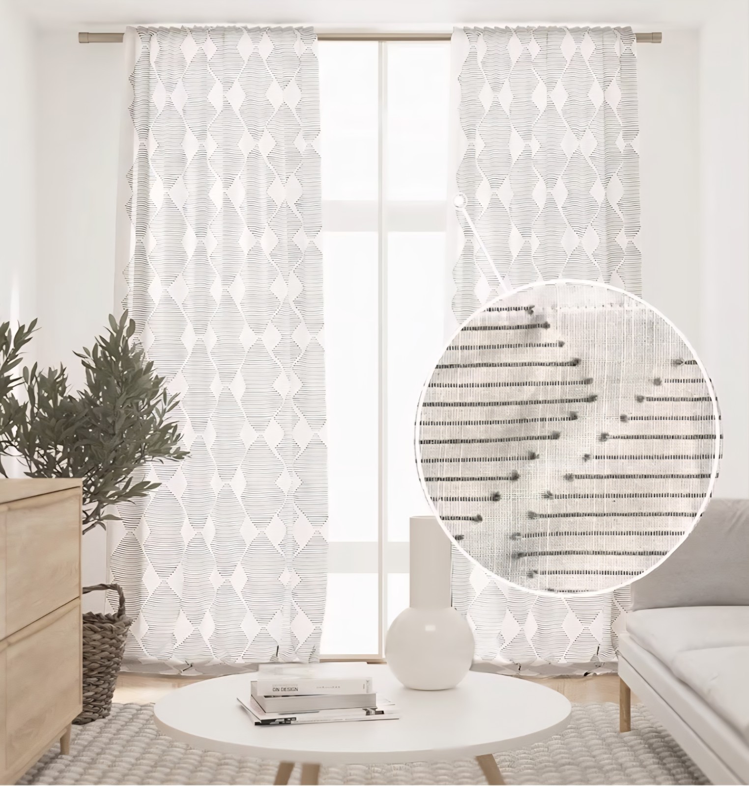 Contemporary Modern, Scandi-Style, Minimalist, Airy, Breez 2 Panel Curtain 50×96