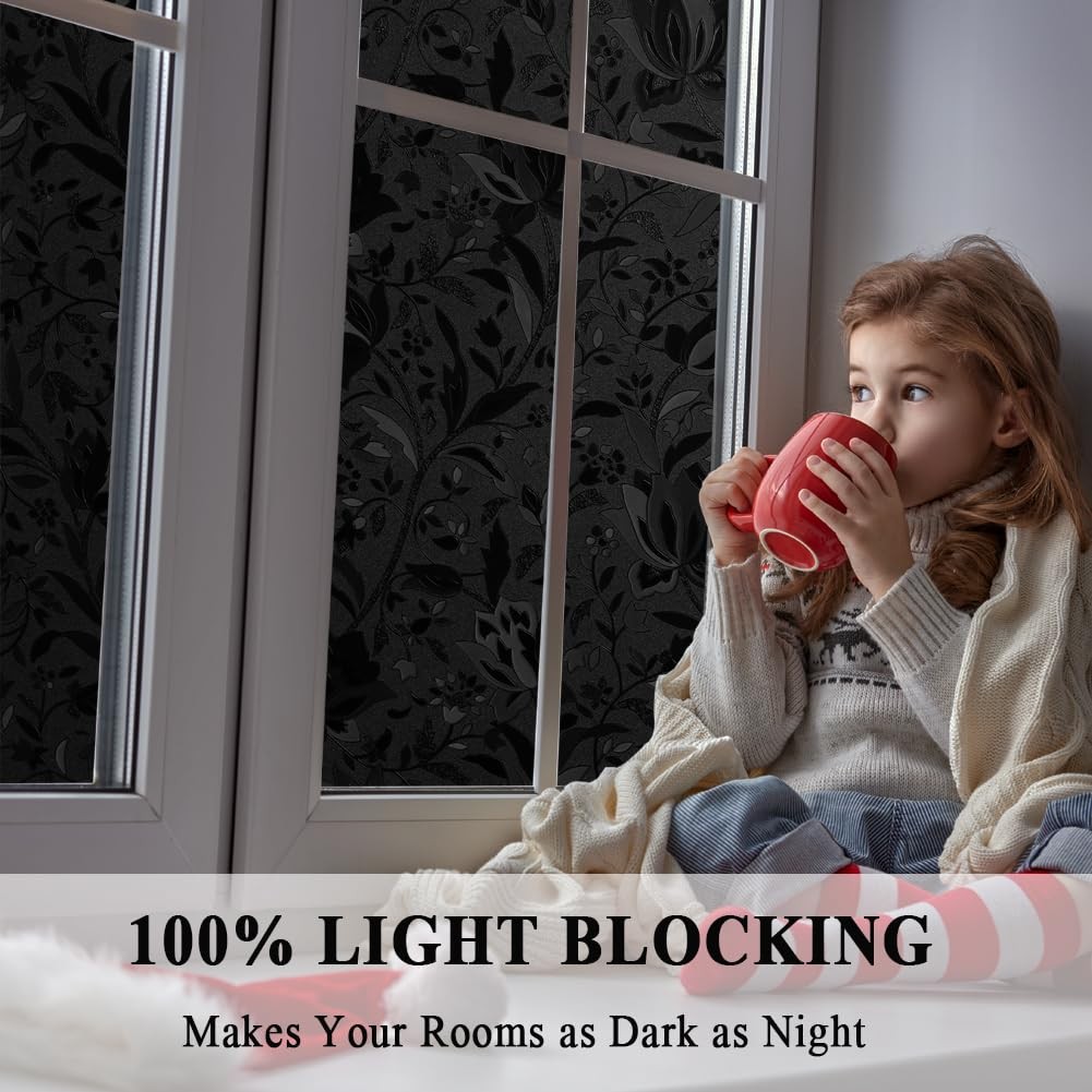 Pelicula Para Ventana Totalmente Opaca,100% Pelicula Para Puerta De Vidrio Qu…
