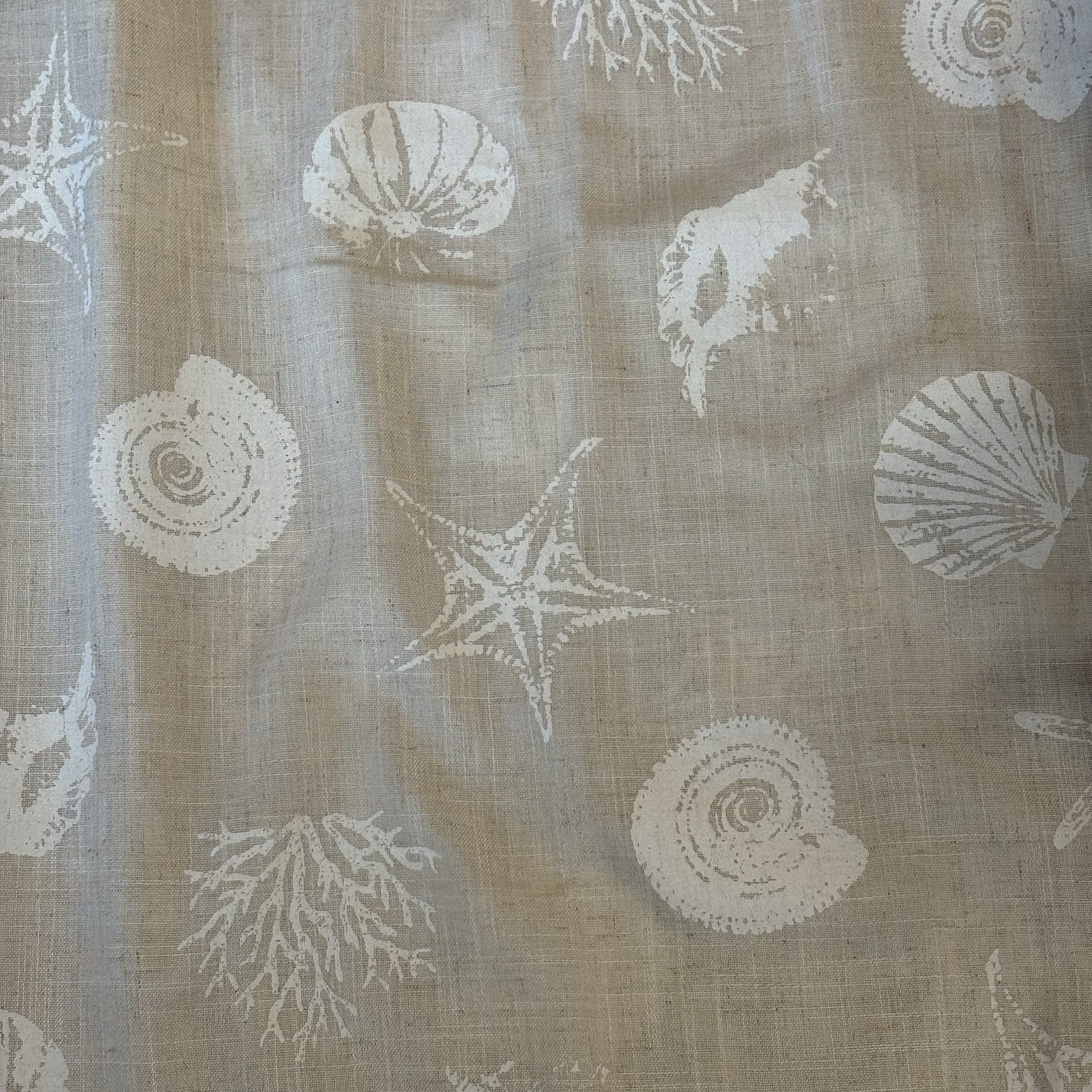 Coastal Beach Curtains Living Room Sand Beige Light Colored Linen Blend 50×84
