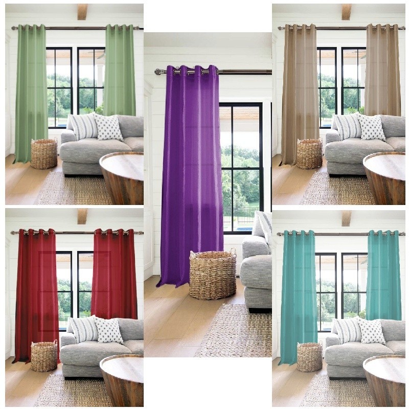 1PC SOLID GROMMET FAUX SILK WINDOW CURTAIN PANEL DRAPE MIRA NEW STYLE