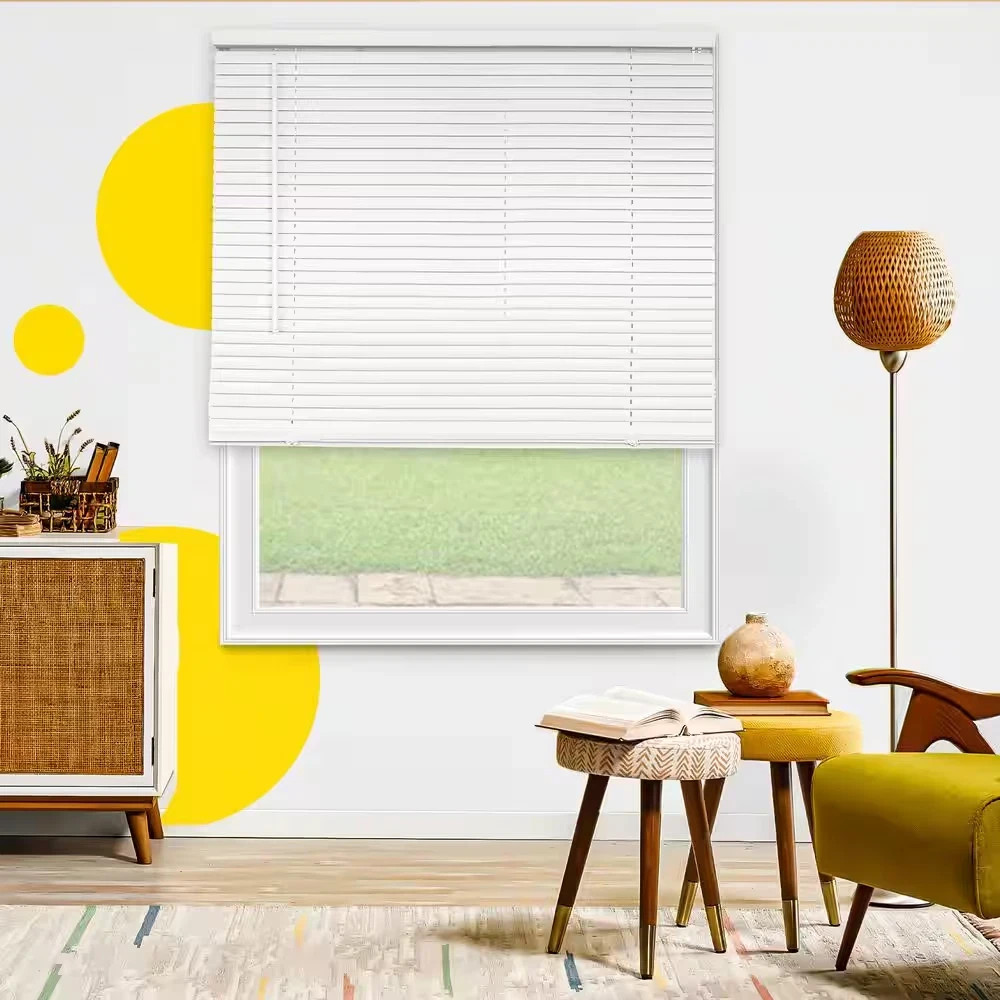 Grand White 48 In. W X 42 In. H Cordless Light Filtering Vinyl Mini Window Blind