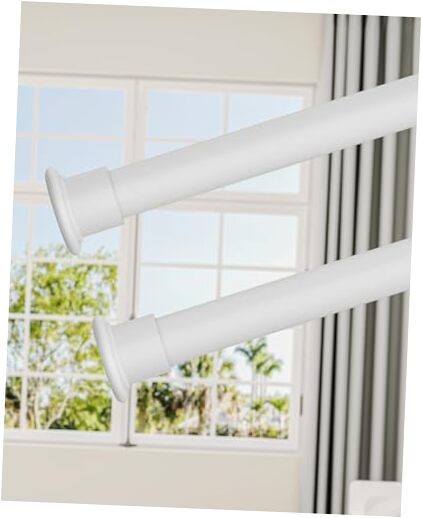 Tension Curtain Rod by ,2 Sets 42-123 Inches,Heavy Duty 42-123 inch 2Sets White