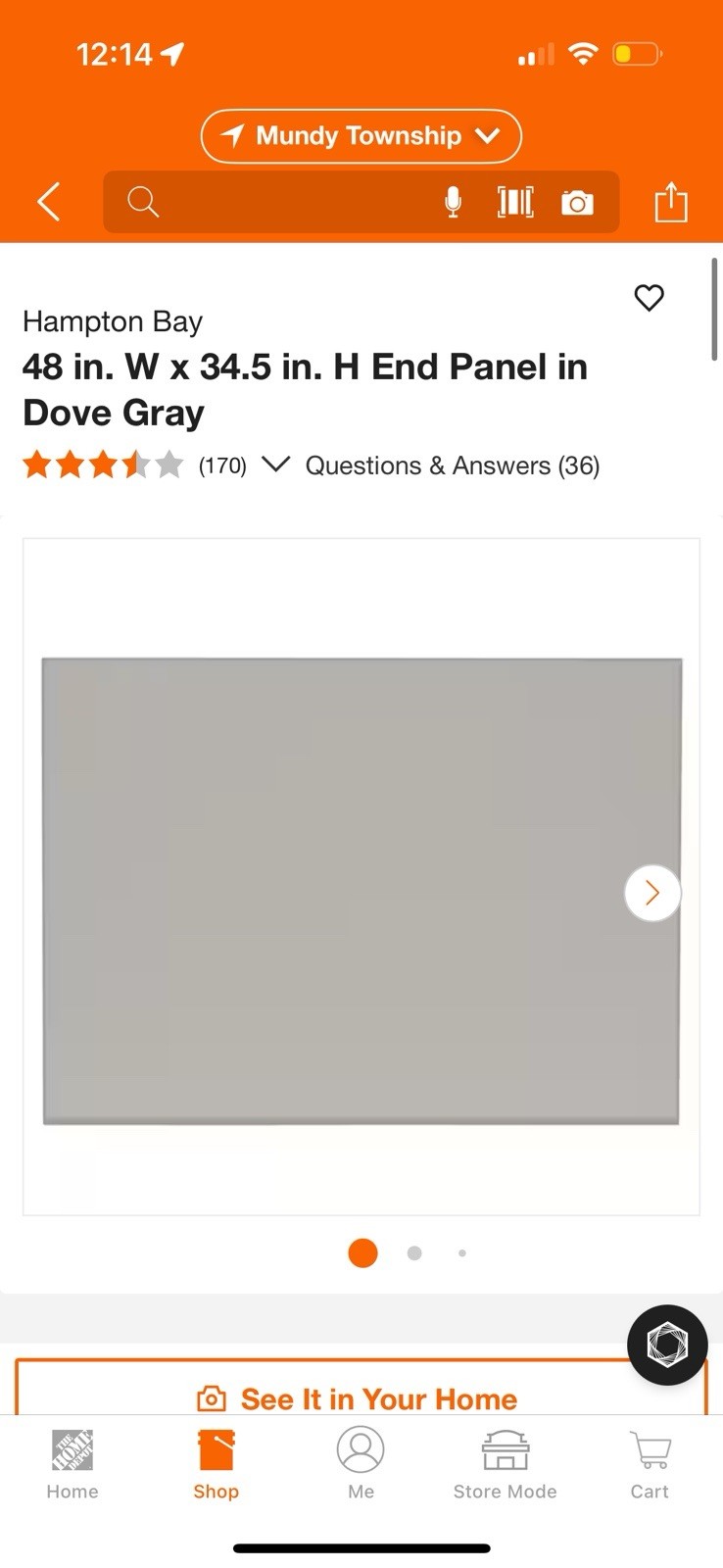 Island End Panel Dove Gray