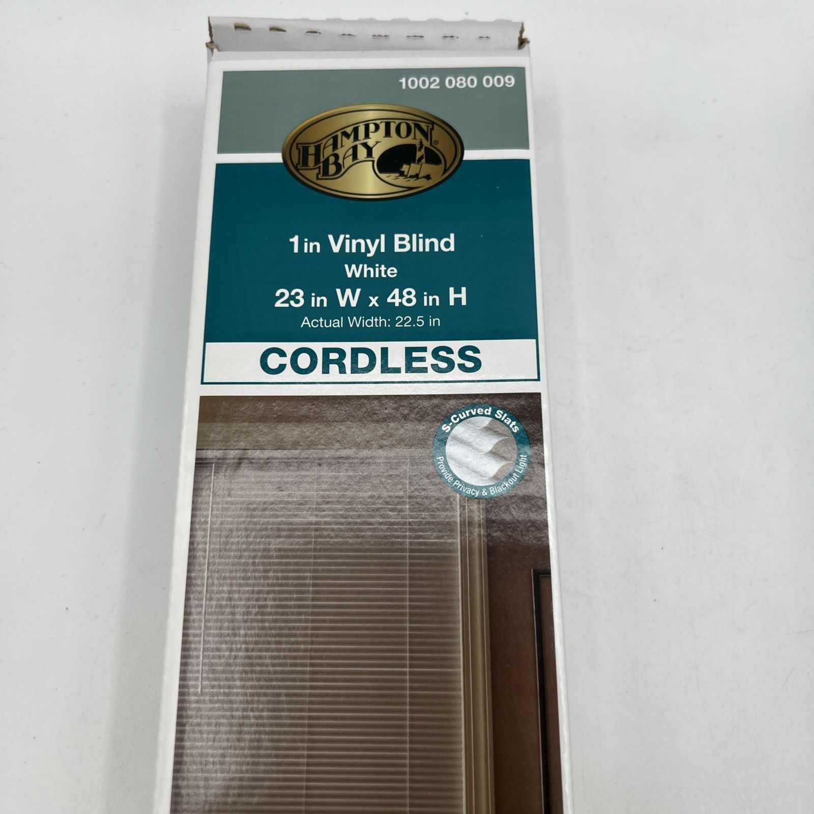Hampton Bay Cordless Blackout Mini Blind Vinyl White 1″ x 23″ x 48″ 1 Pack
