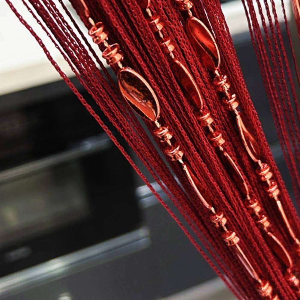 100cmX200cm Decorative Door String Curtain Beads Wall Panel Fringe Window Room D