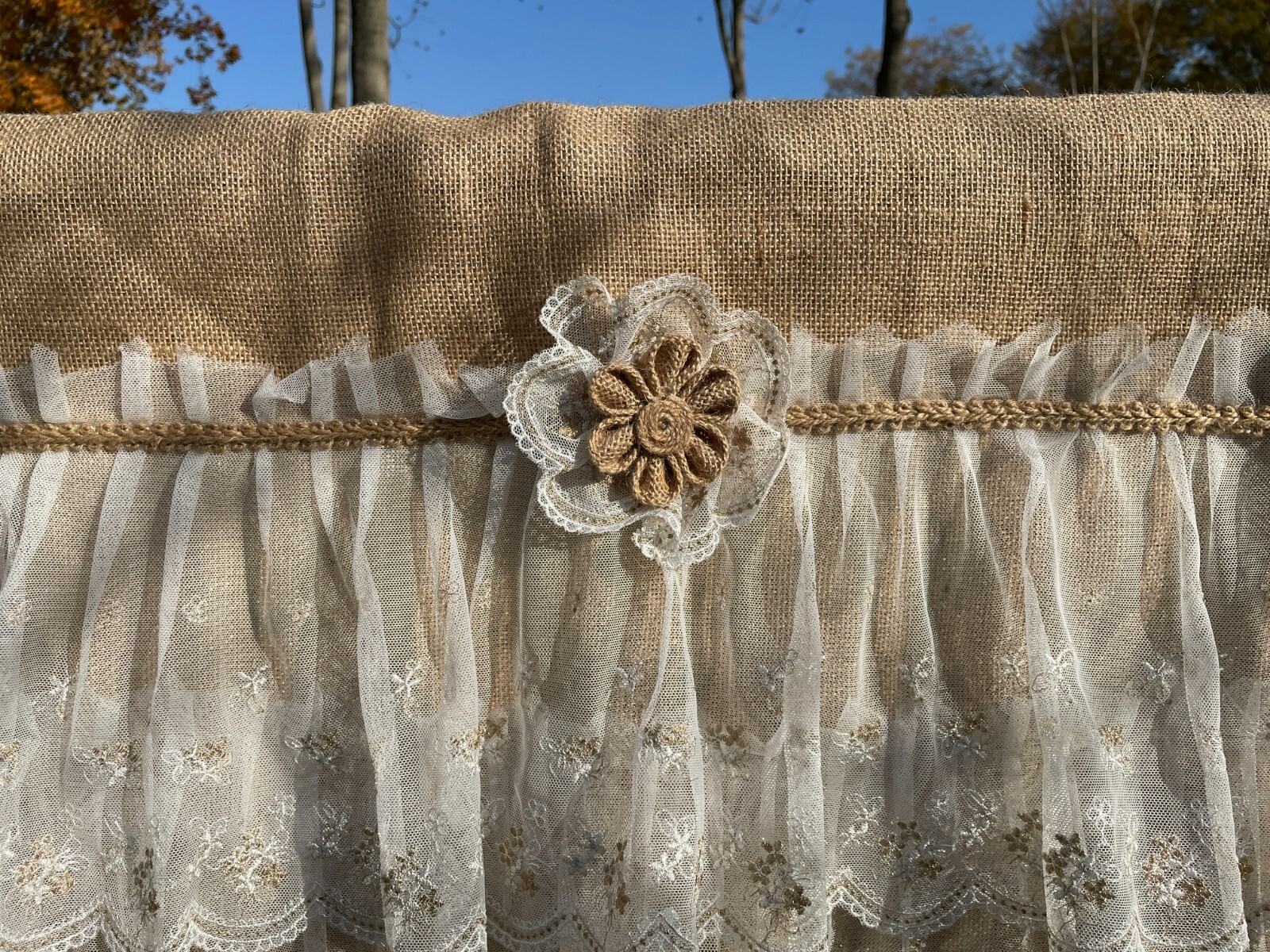 High Quality Unique Kitchen Valance Burlap Kitchen Curtain window Treatment