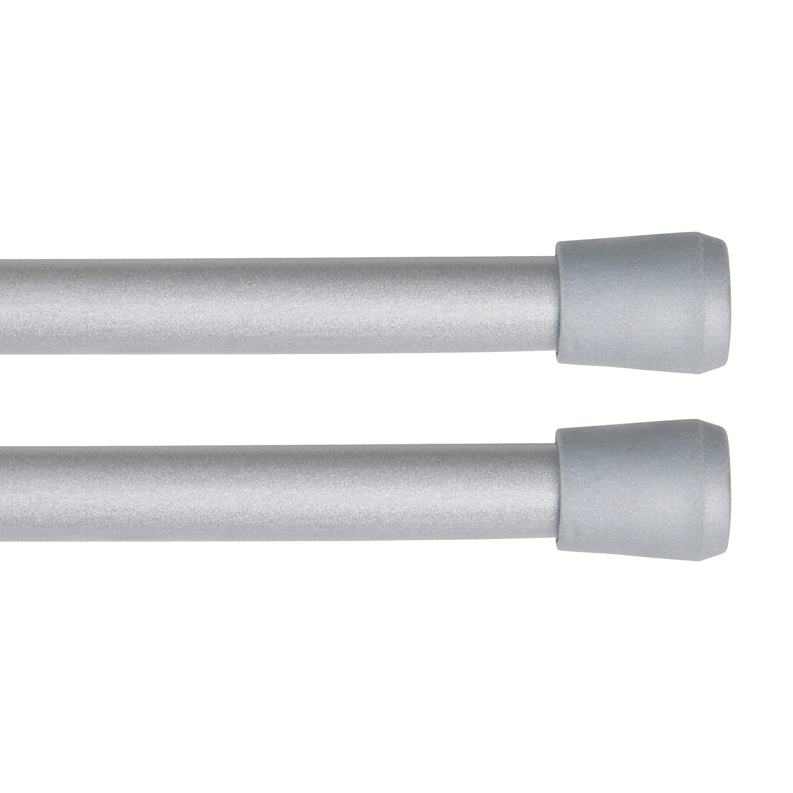 18-28 in. Adjustable Spring Tension Rod, 2-Pack, 7/16 in. Diameter, Silver
