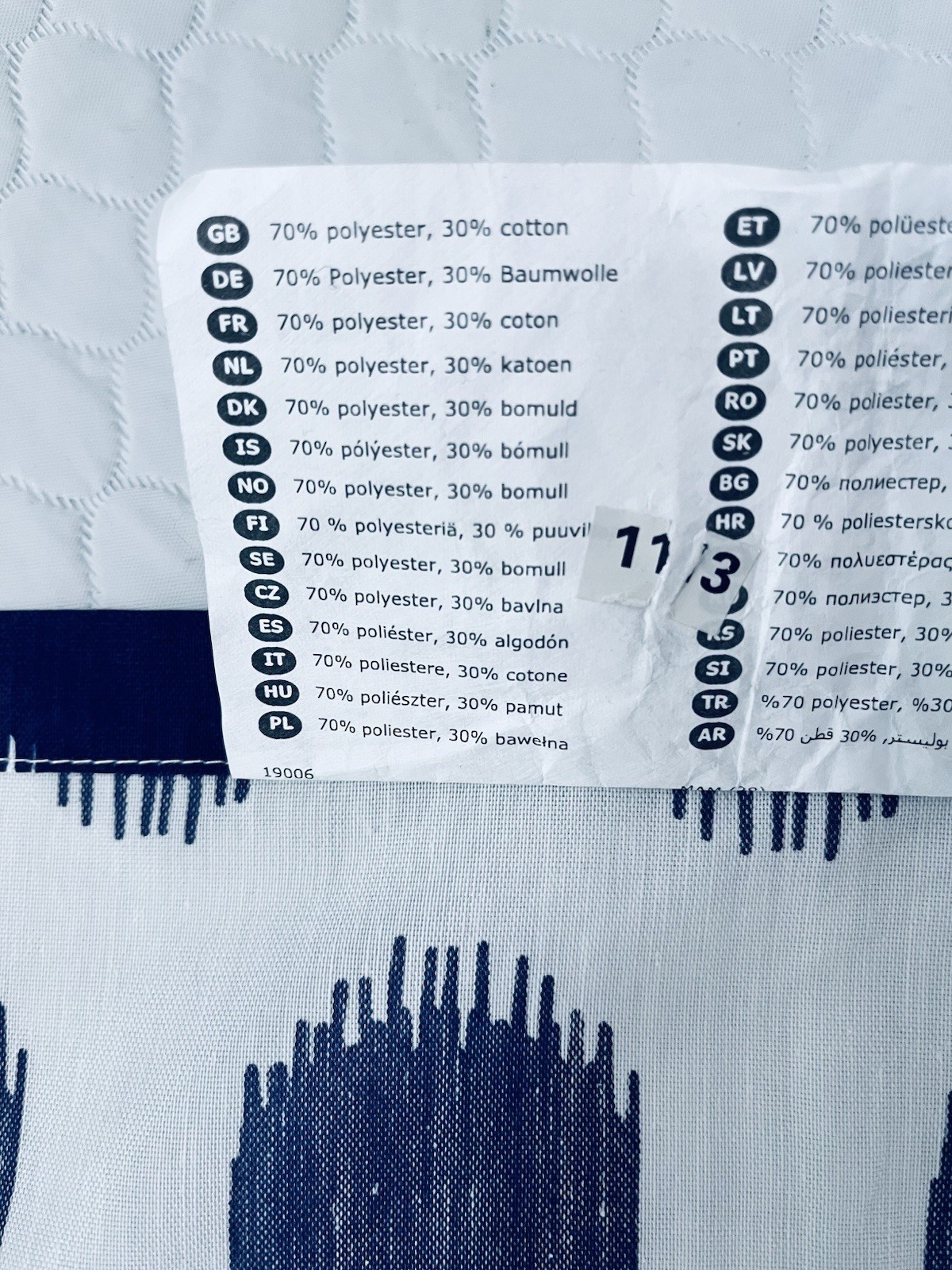 Ikea Sommar Inkspot Dots 2 Curtain Panels Tab Top 55″ x 98″ Navy/White Filtering