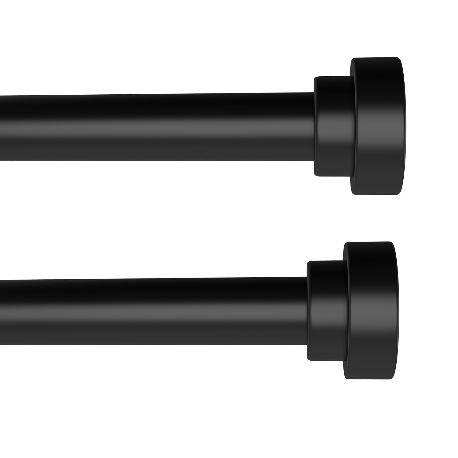 Black Curtain Rods for Windows 28 to 48 Inch2.3-4ft, 2 Pack 5/8 Inch Diameter…