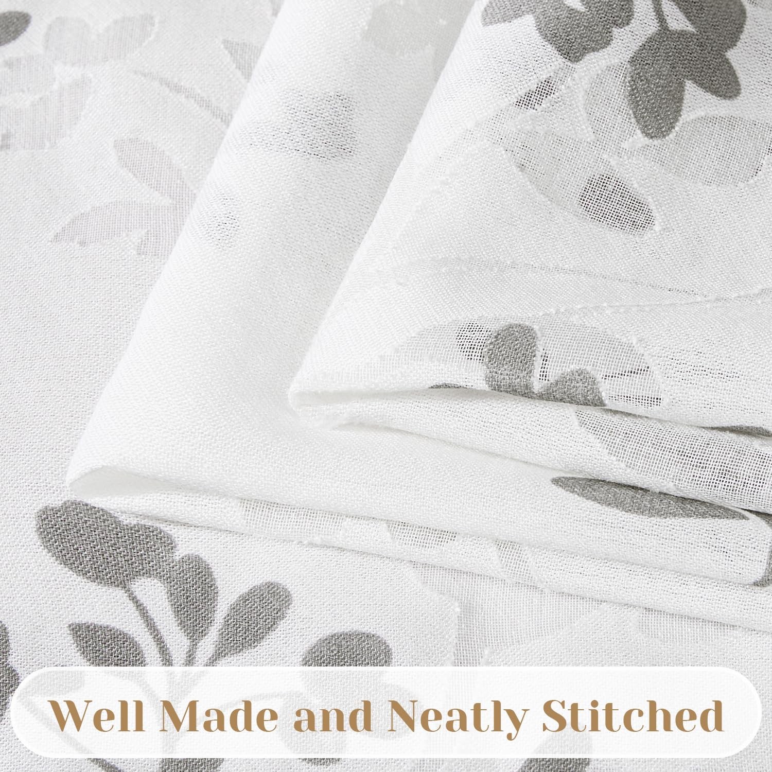 Kitchen Curtains 36 Inch Length Cafe Tier Drapes, Light Filtering Semi Sheer …