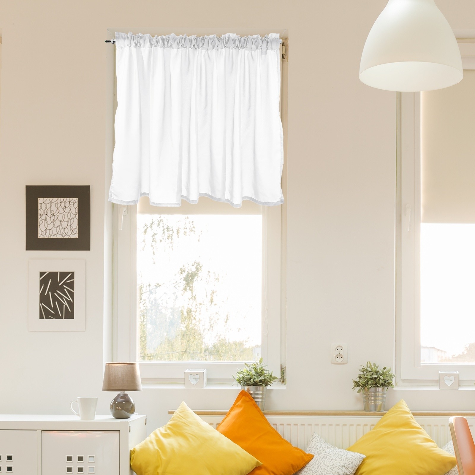 1 Panel Cabinet Curtain, Pure White, 27.5″ W x 51″ l