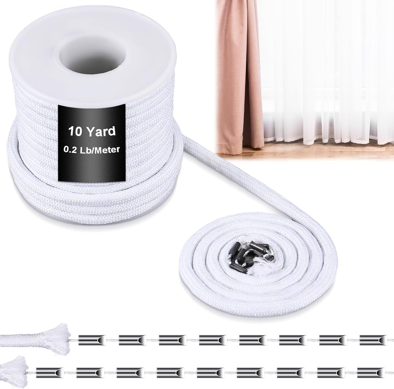 Curtain Weighted Tape Drapery Weights Rope Leaded Drapery Tape for Indoor Tulle