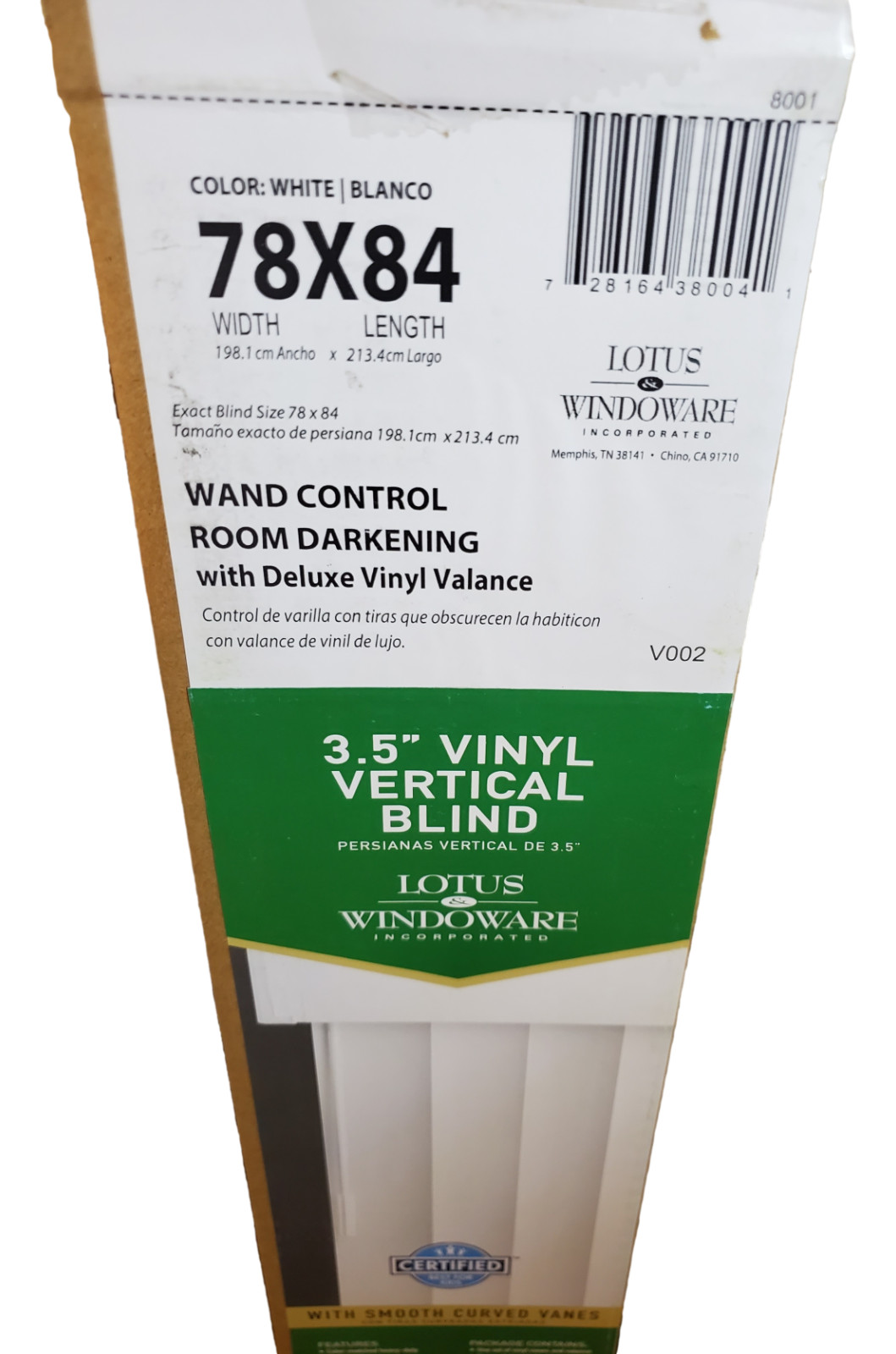 Lotus & Windoware Smooth Curved Vertical, 78 by 84 Inch, White