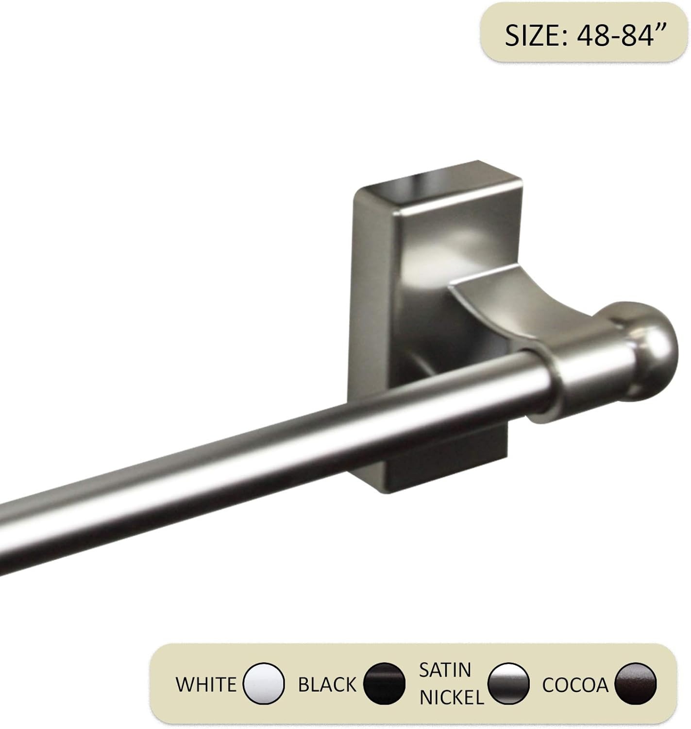 Rod Desyne 7/16 in Magnetic Rod, 48-84 inch long, Satin Nickel