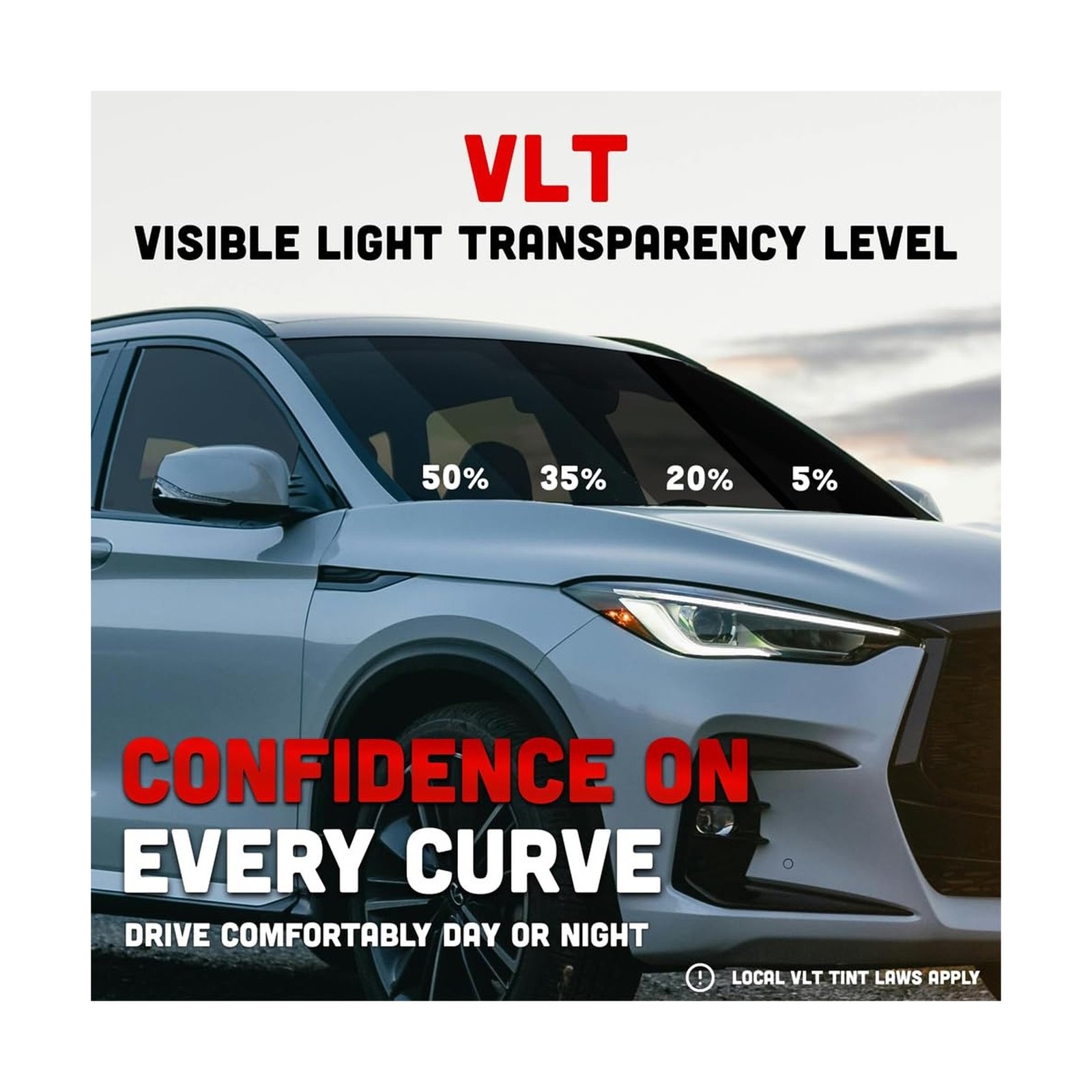 United Universal Black Window Tint Film 40″ x 100′ – 50% VLT 1Ply Dyed PET Ca…