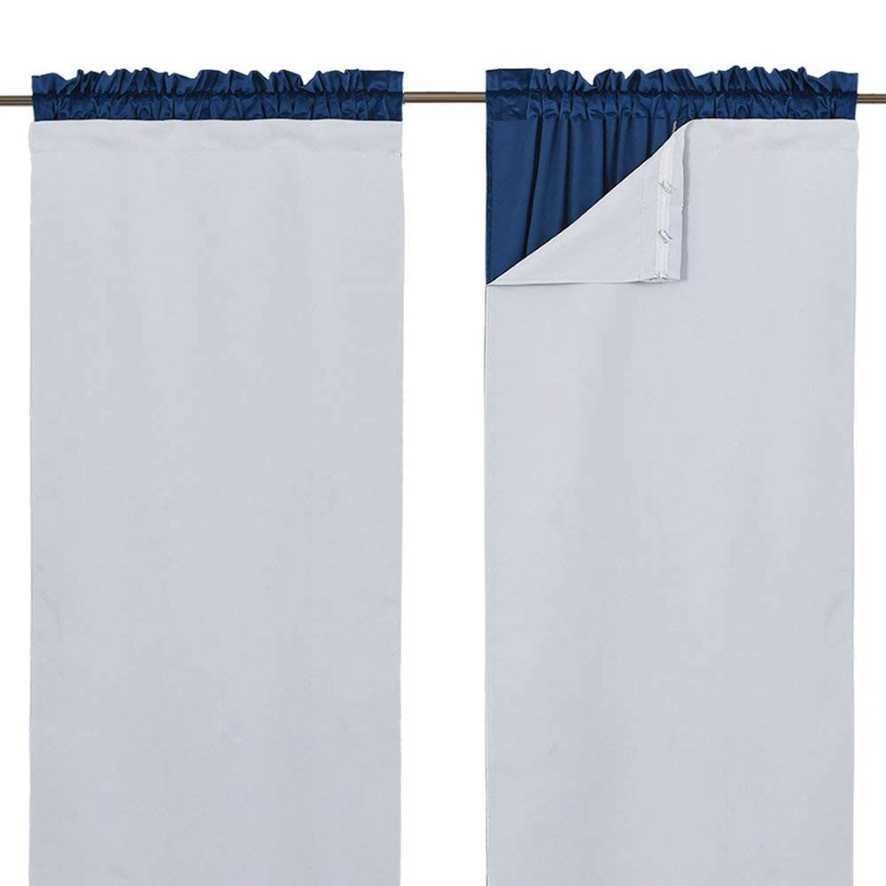 White Blackout Curtain Liners for Window – Noise Reducing Light Blocking Line…