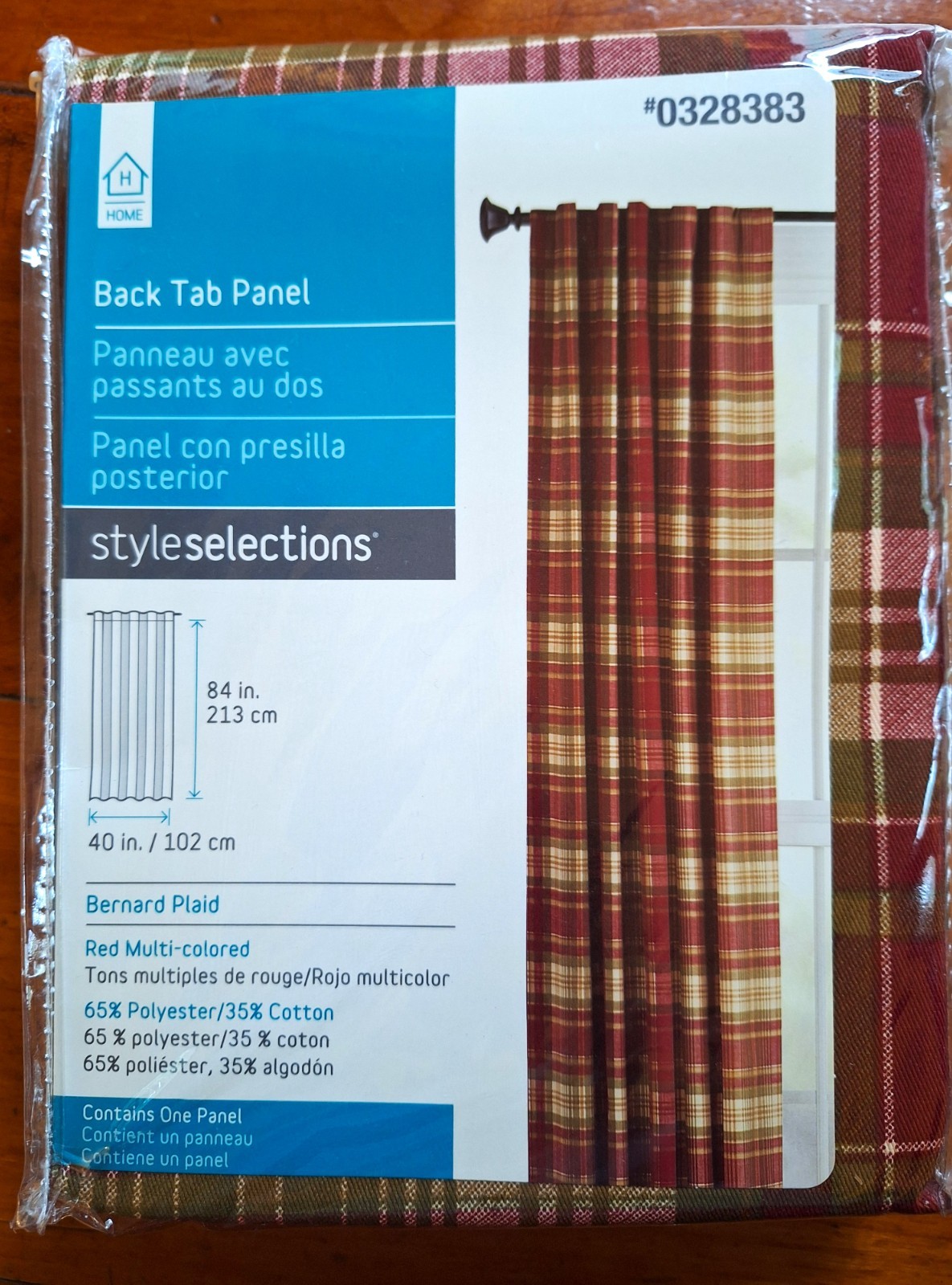 Style Selections Bernard Plaid Back Tab Panel 40″ x 84″ One Panel