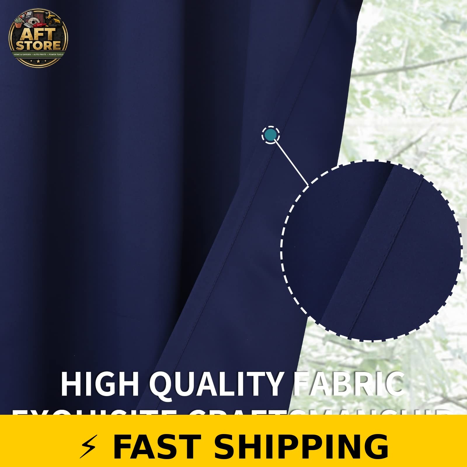 BGment Blackout Curtains 63 Inch Navy Blue Grommet 2 Panels