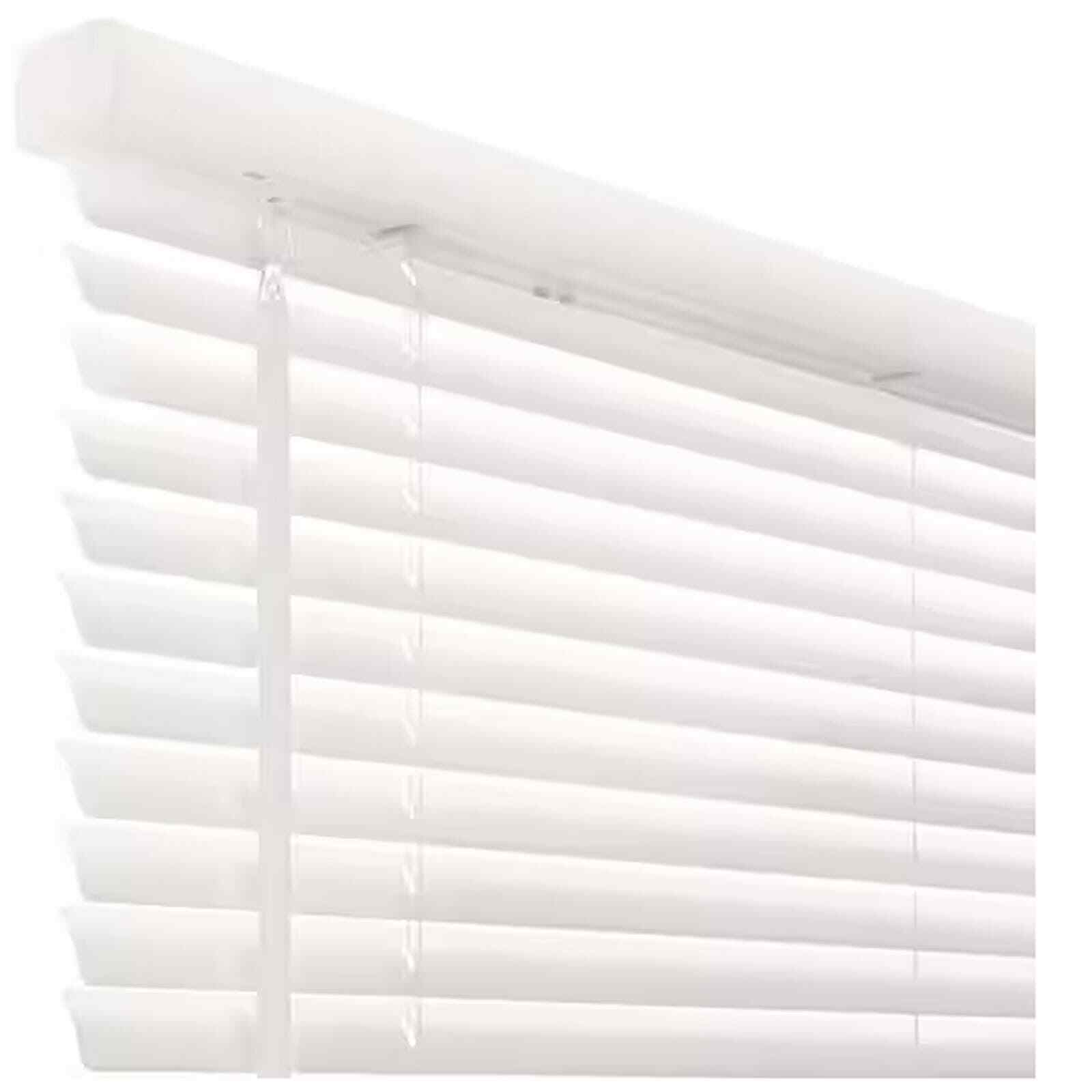 46″W x 64″L Cordless Light Filtering Alabaster Vinyl 1″ Mini Blinds + Free Ship