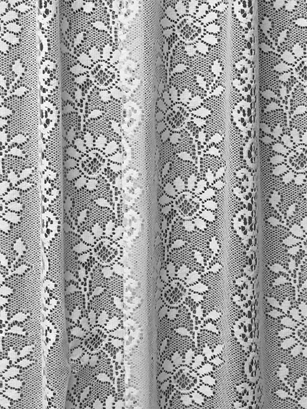 Floret White Cotton Blend Lace Tab Top Window Panel 60″ x 63″/84″ Bedroom