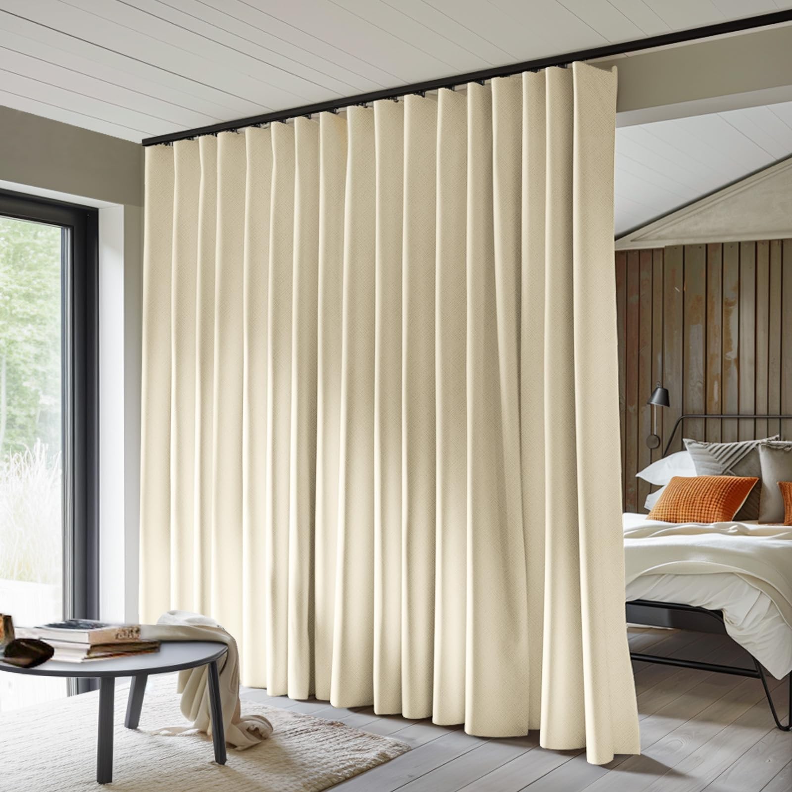 MaKefeile Room Divider Curtains Total Blackout Privacy Curtain Panel Room The…