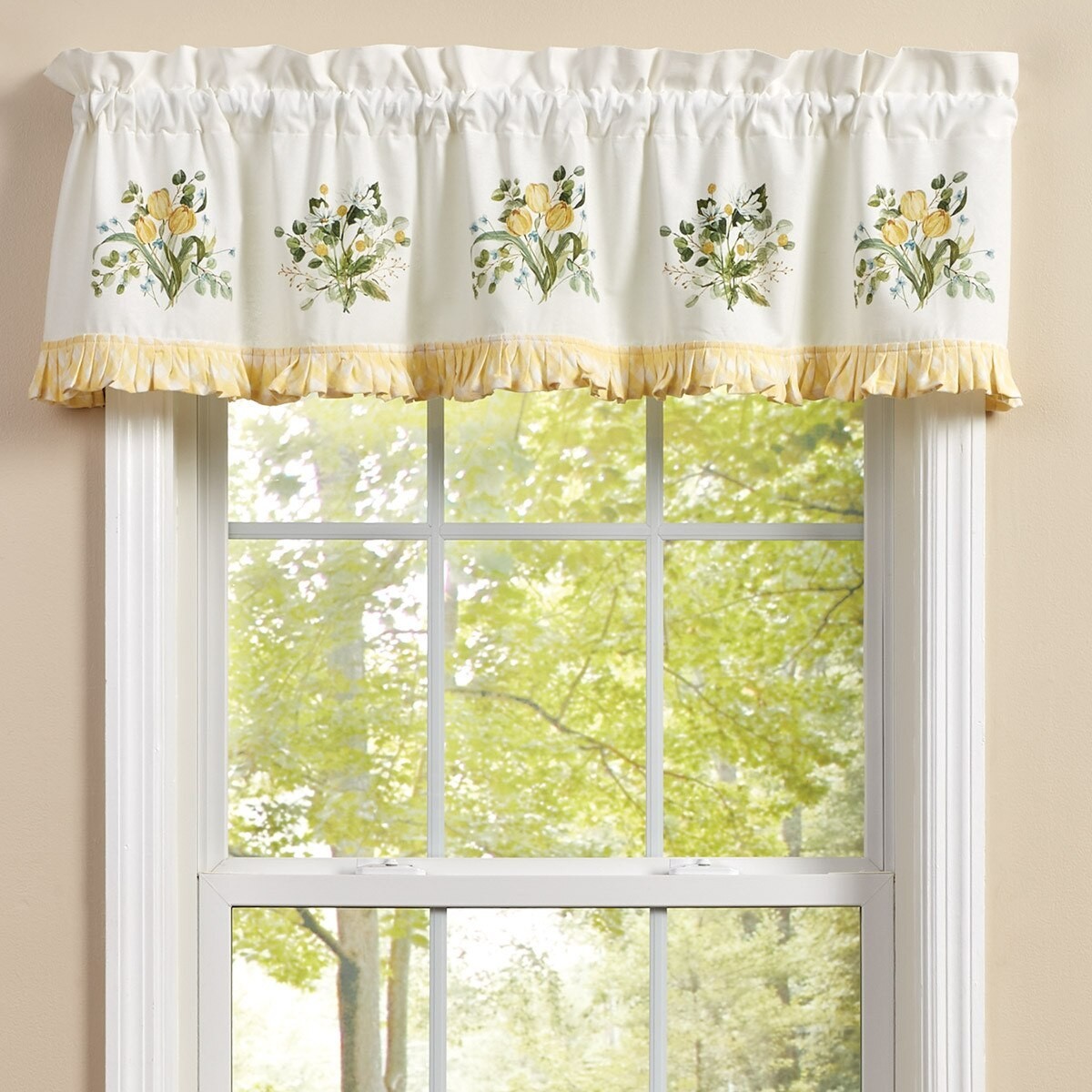 Forever Spring 14×60 VALANCE Country Cottage Yellow Green Ivory Park Designs