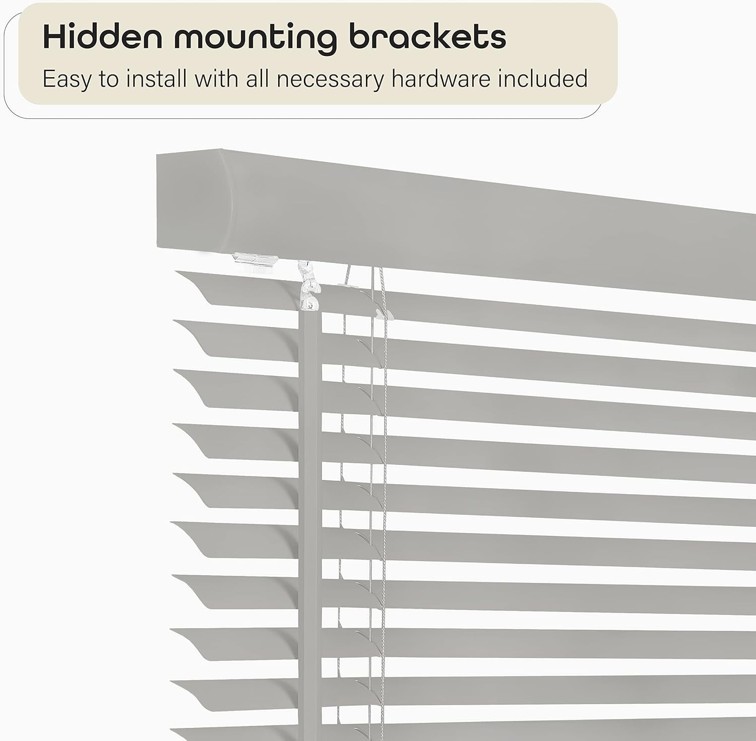 Cordless Light Filtering Mini Blind 28″ Width, 64″ Length, 1″ Slat Size Gray
