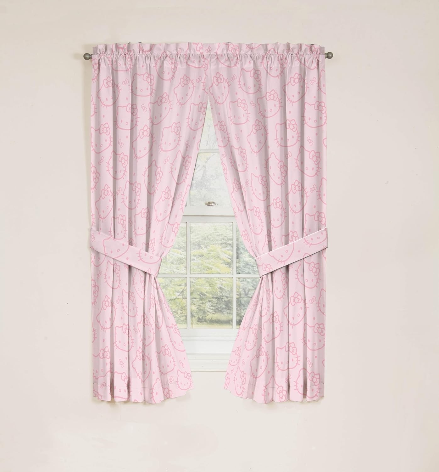 Window Curtains for Bedroom 4-Piece Drape Set with 2 Tiebacks, Pink – Hello K…