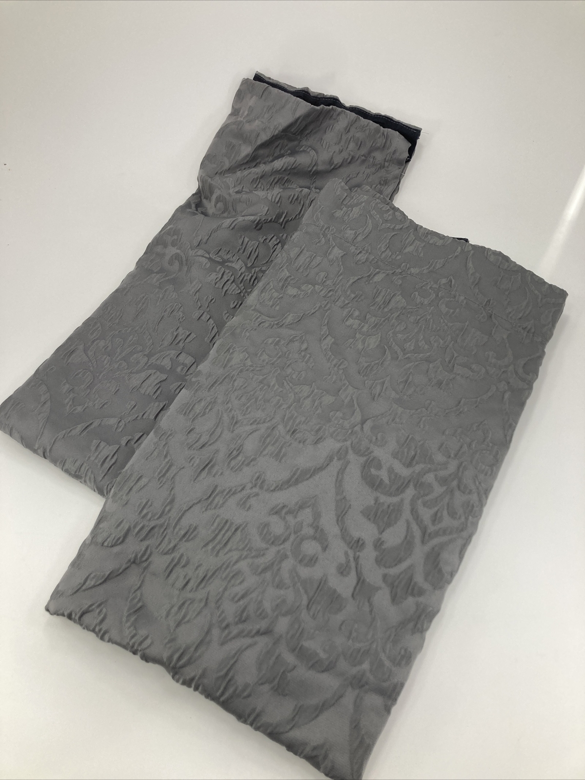 Dark Gray Curtain Panels Swirl Pattern 39″x41″ Lined Lot of 2