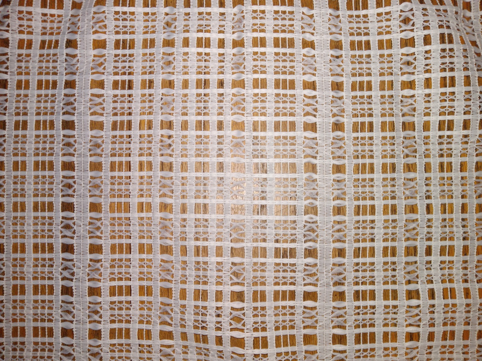 Vintage Off White Sheer Open Weave Pattern Polyester Single Curtain Panel 50×80