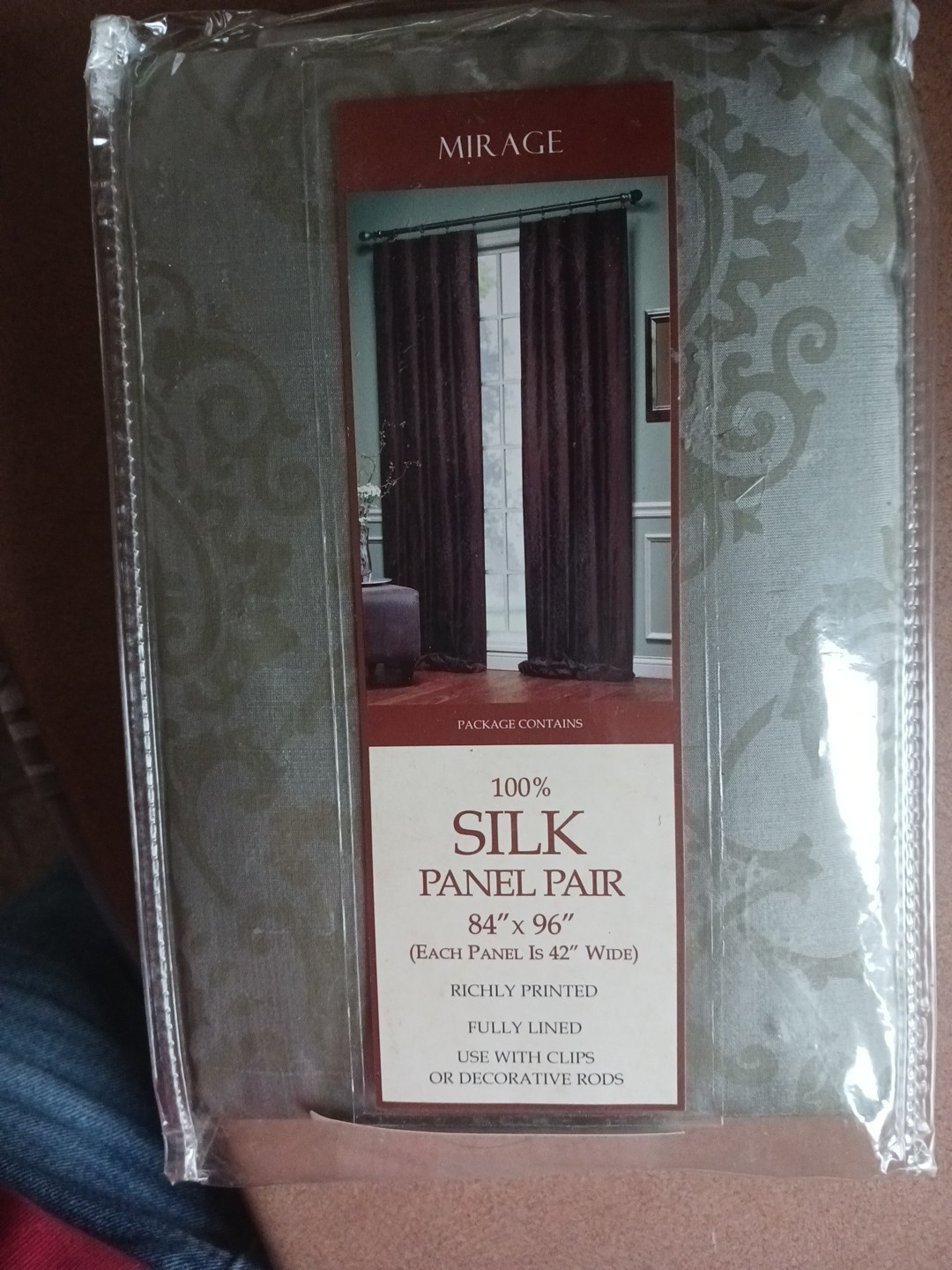 100% SILK Panel Pair Drapes {Choice of 3 Different Colors]