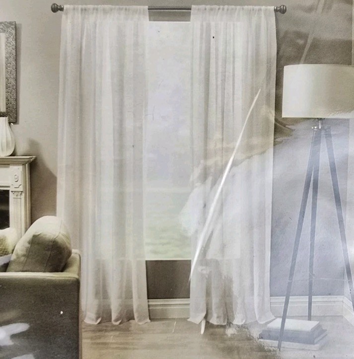 NWT Linden Sheer Linen Blend One Pocket 52’W X 63’L Curtain Panel