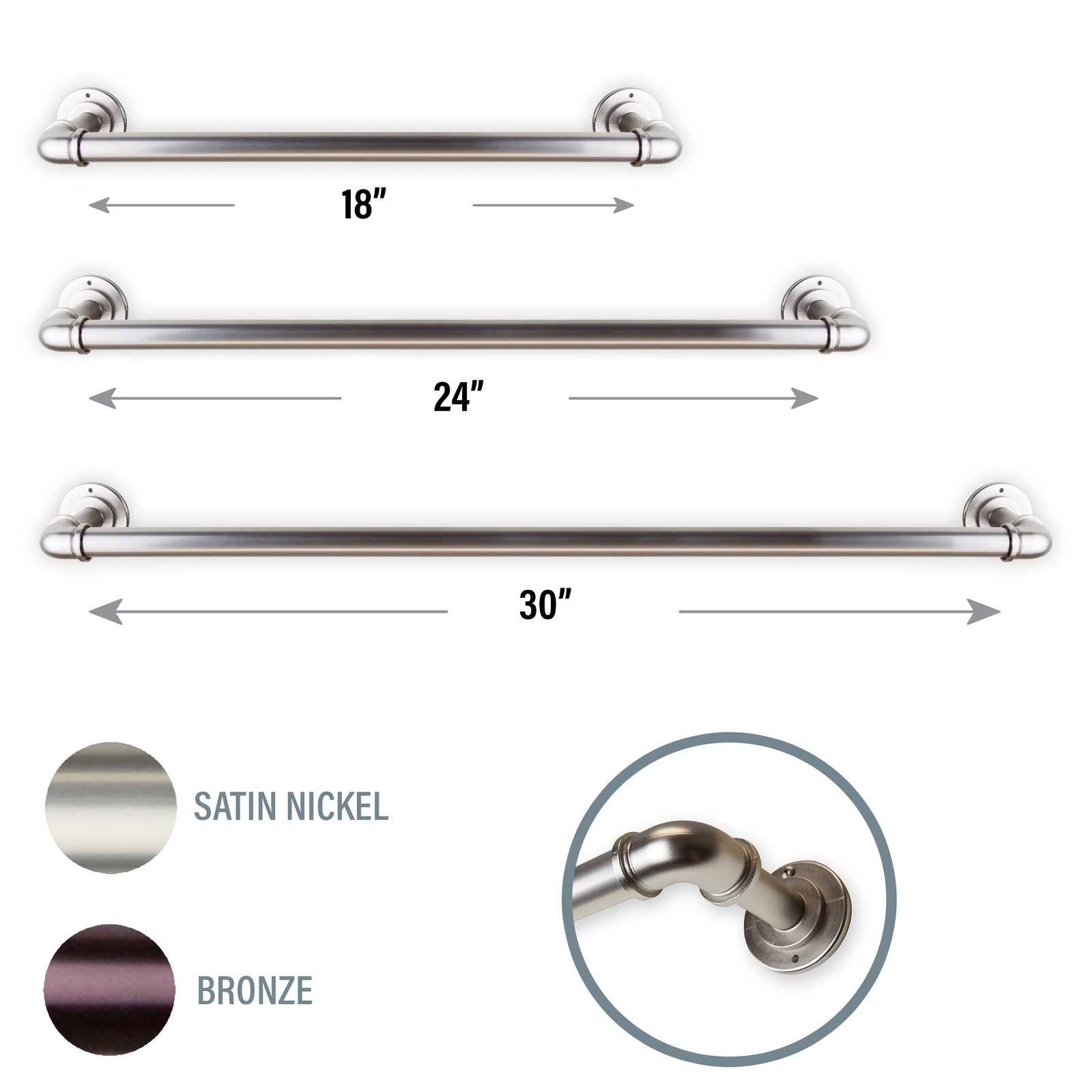 Industrial Pipe Design 30″ Closet Ceiling Rod