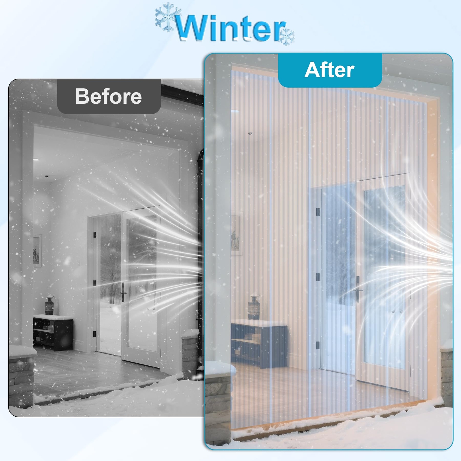Plastic Vinyl Strip Curtain 8’ x 7.6” 0.08” Thickness Walk in Freezer Cooler …