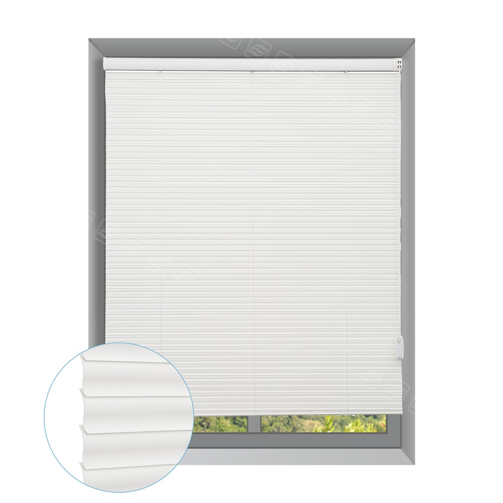 CUSTOM CUT Corded Mini Blind Window Blinds 1” Vinyl Horizontal Blinds-3colors