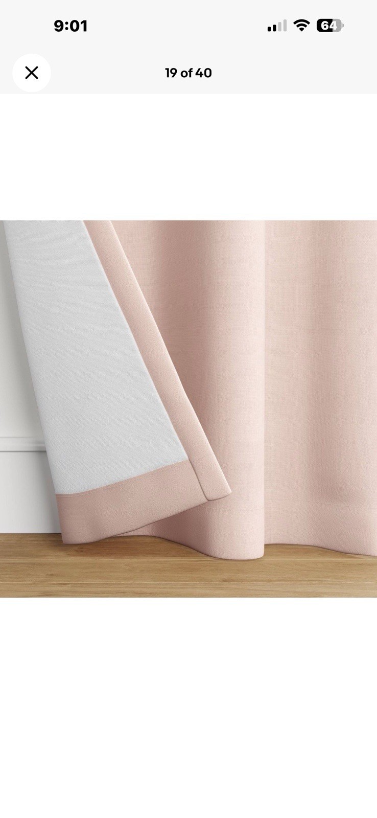 6 Threshold Blackout Curtain Panels 95” x 50” Blush Pink Voile Overlay