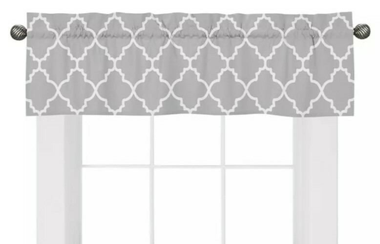 LINED WINDOW VALANCE CURTAIN 42X12 LIGHT PINK & BROWN POLKA DOTS CIRCLE GIRLS