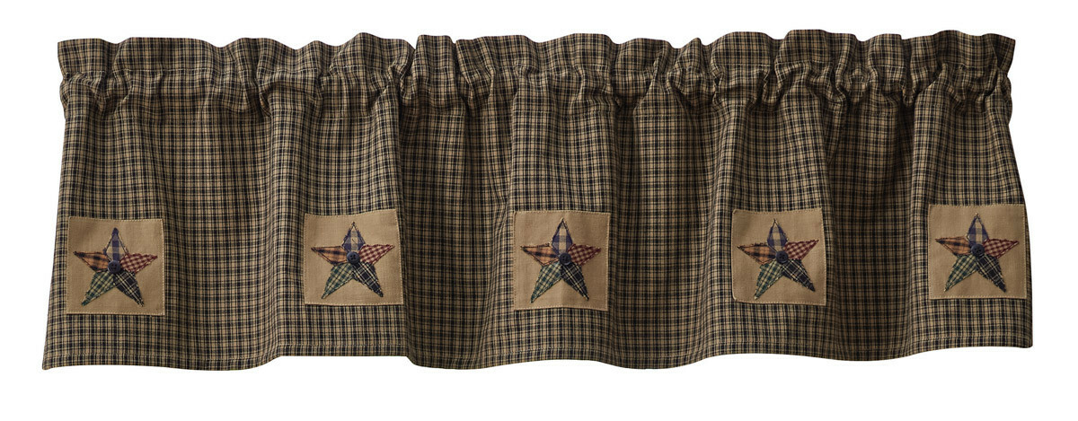 Park Design Pierced STAR Country Cabin Farmhouse Primitive Rustic Lined Valance