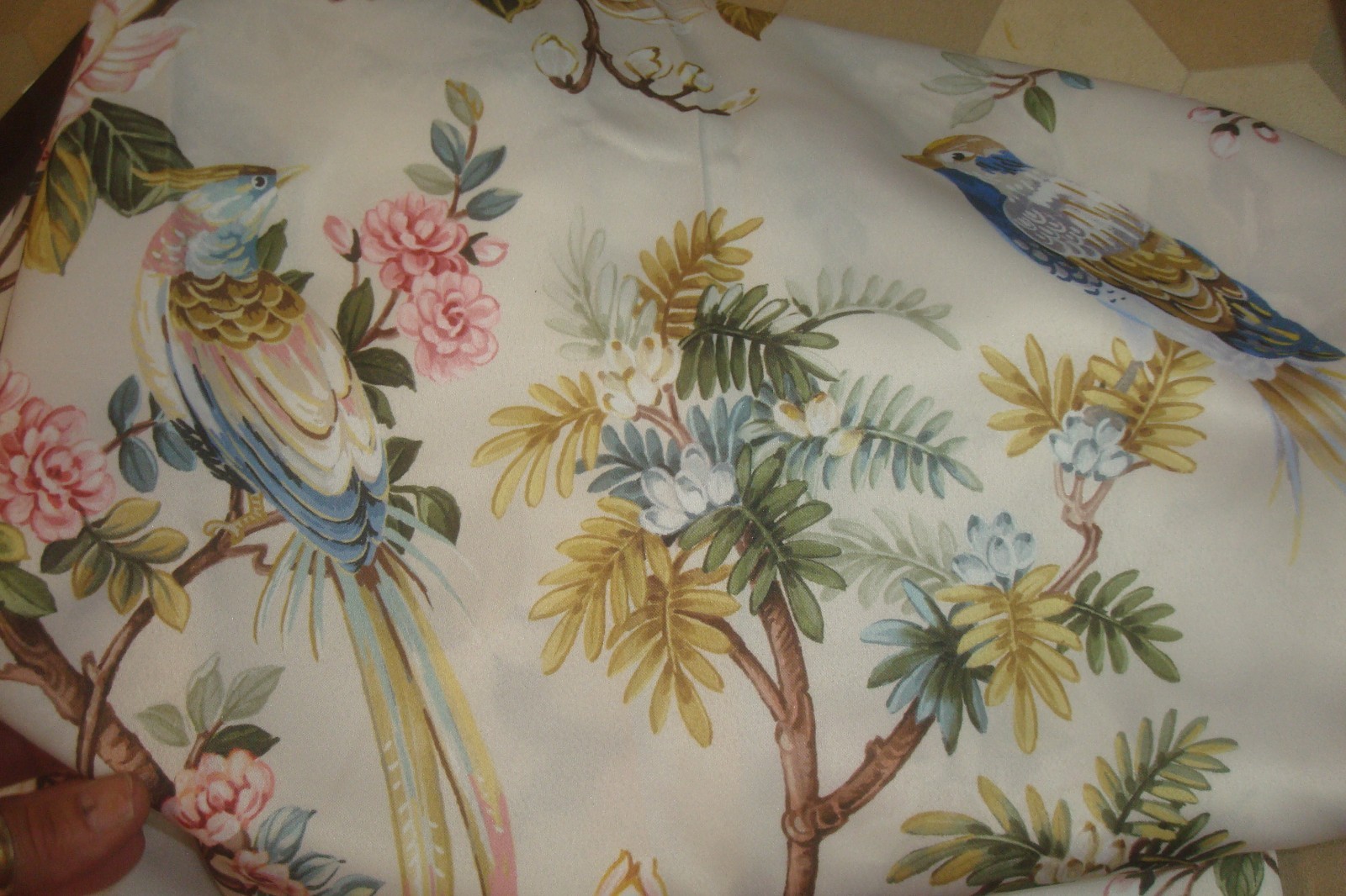 NWT Envogue 2 pc Window Curtains Fancy Dogwood Floral w/ Birds ea 37″ x 84″lg
