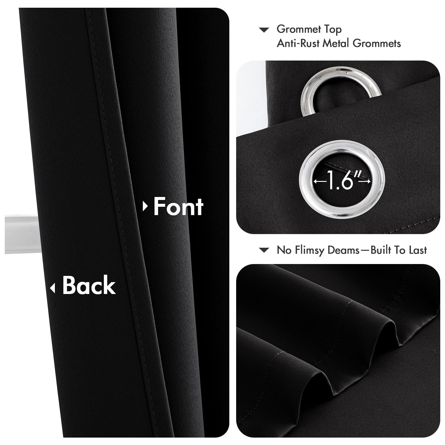 MIULEE Blackout Curtains for Bedroom Living Room 2 Panels, Thermal Insulated …