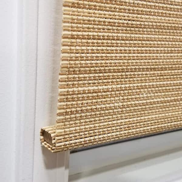 Modern Farmhouse Cut-To-Size Natural Multi-Weave Cordless Light-Filtering Bamboo