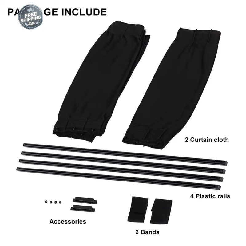 2pcs Universal Car Side Window Curtains – Foldable UV Protection Sunshade – NEW