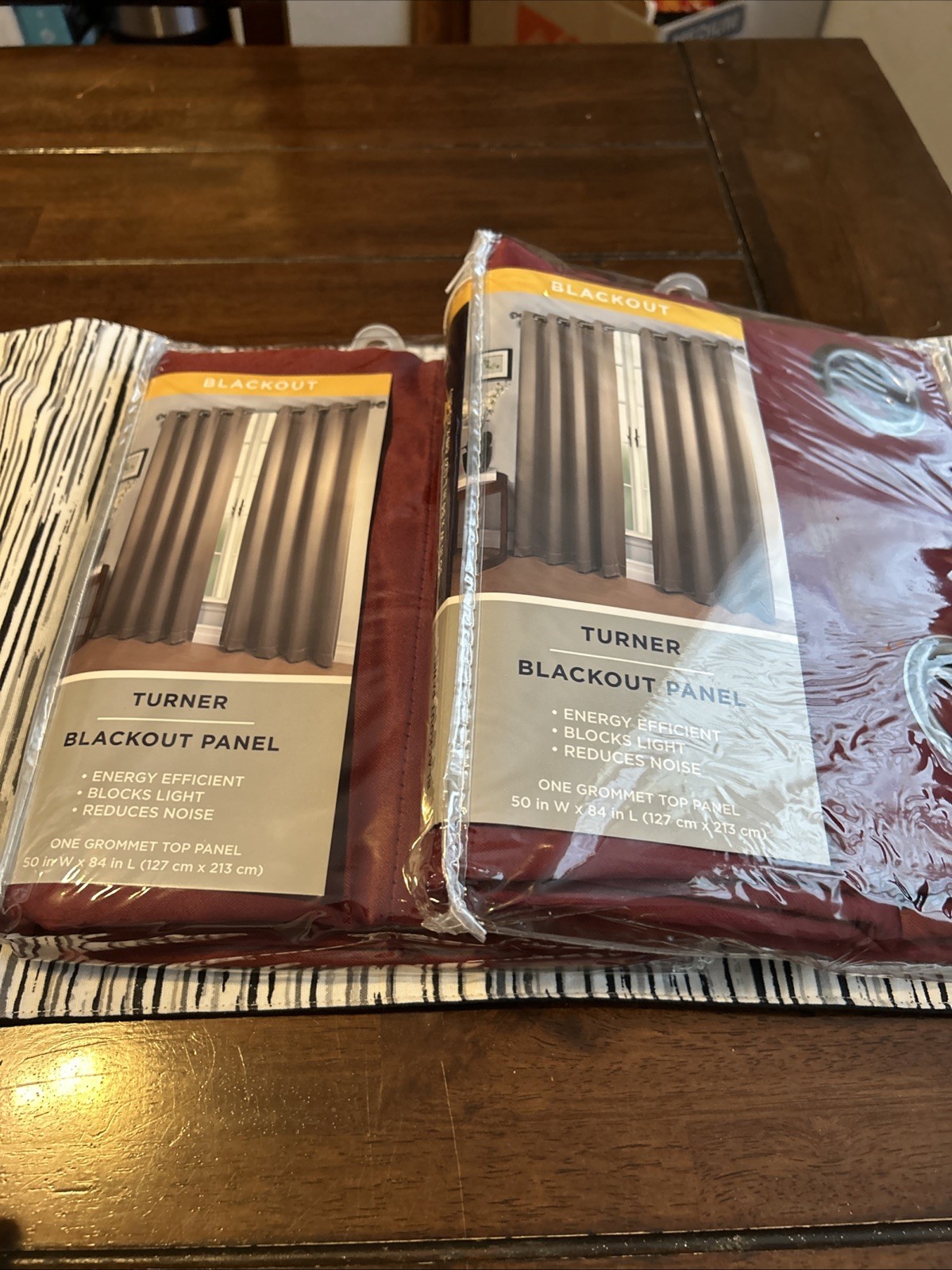 2 Blackout Window Panels with Grommets 50”x84” Burgundy New