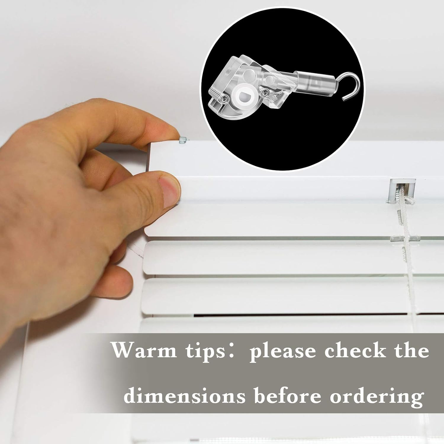 4 Pieces Blind Wand Tilter Control Wand for 1 Inch Mini Blind Head Rail Mechanis