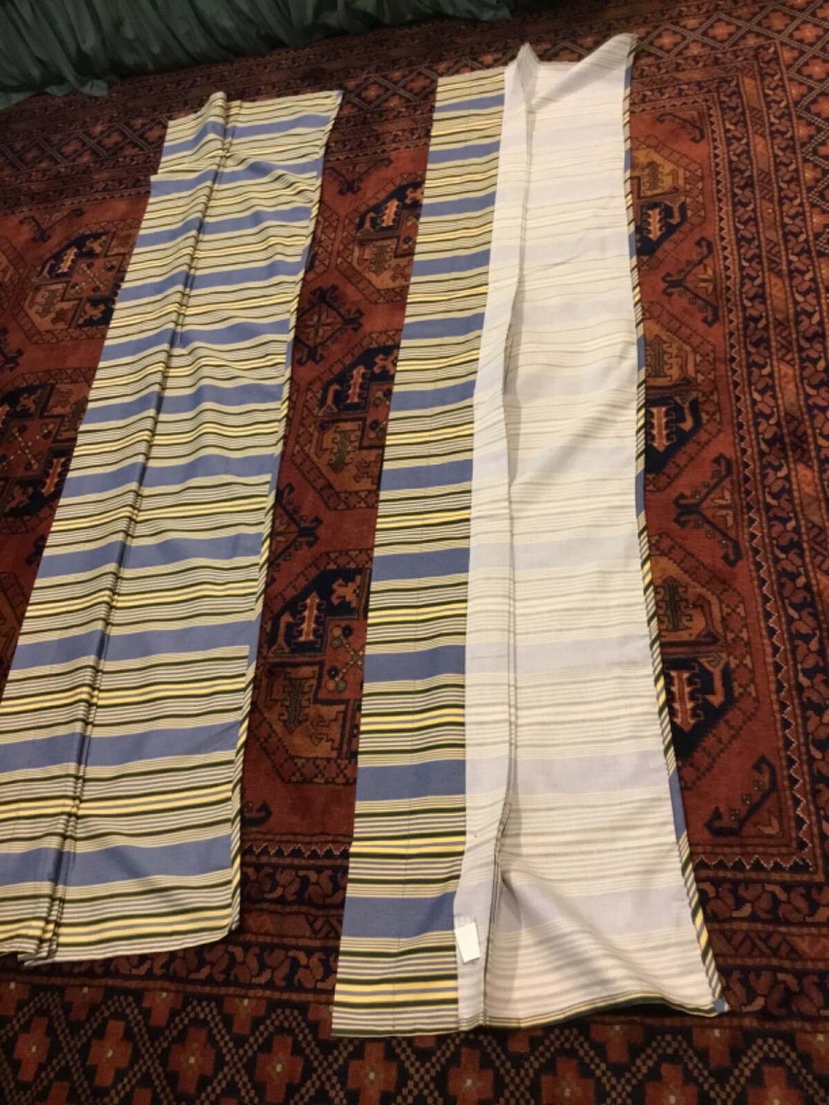 WAVERLY Valance ~ Amanda Blue Stripe ~ 77″ x 17″ ~ Lot of 2